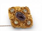 Victorian Gold Garnet Brooch