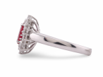 18ct White Gold Ruby and Diamond Cluster Ring
