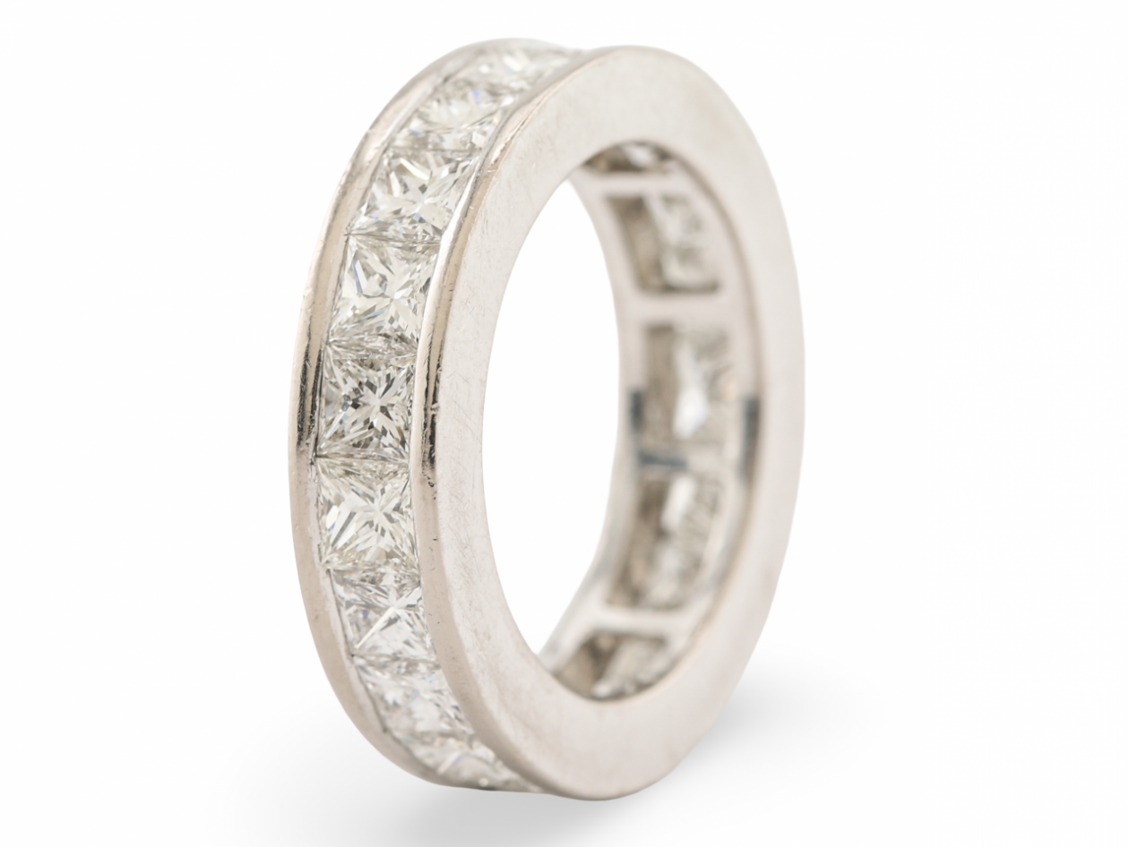 Platinum Princess Cut Diamond Full Eternity Ring 7.5ct