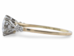18ct Gold and Platinum Diamond Solitaire Ring with Scrollwork Shoulders