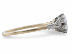 18ct Gold and Platinum Diamond Solitaire Ring with Scrollwork Shoulders