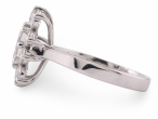 18ct White Gold Emerald Cut Diamond Cluster Ring