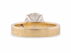 18ct Gold and Platinum Diamond Solitaire Ring with Florentine Band