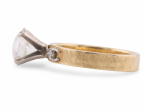 18ct Gold and Platinum Diamond Solitaire Ring with Florentine Band
