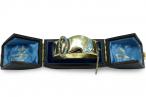 Victorian Gold, Enamel and Diamond Buckle Bangle