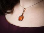 Antique Fire Opal and diamond necklace