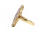 Victorian 18ct Gold Ruby and Diamond Navette RingVictorian 18ct Gold Ruby and Diamond Navette Ring