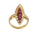 Victorian 18ct Gold Ruby and Diamond Navette Ring