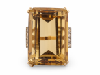 18ct Gold and Platinum Citrine and Diamond Cocktail Ring est 50ct