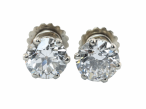 Platinum Diamond Stud Earrings 3.4ct