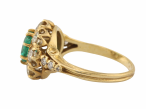 18ct Gold Emerald and Diamond Cluster Ring
