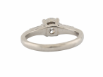 Platinum Diamond Solitaire Ring with Baguette Shoulders