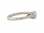 Platinum Diamond Solitaire Ring with Baguette Shoulders