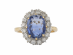 18ct Gold Sapphire and Diamond Cluster Ring