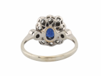White Gold Sapphire and Diamond Daisy Cluster Ring
