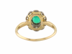 18ct Gold Emerald and Diamond Daisy Cluster Ring