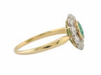 18ct Gold Emerald and Diamond Daisy Cluster Ring