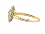 18ct Gold Emerald and Diamond Daisy Cluster Ring