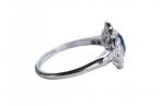 Platinum Sapphire and Diamond Cluster Ring