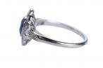 Platinum Sapphire and Diamond Cluster Ring