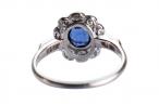 Platinum Sapphire and Diamond Cluster Ring