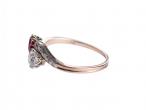 14ct Gold Ruby and Diamond Toi et Moi Ring
