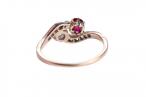 14ct Gold Ruby and Diamond Toi et Moi Ring