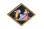 18ct Gold Cupid and Venus Enamel Brooch