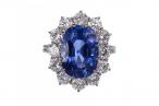 Diamond and Sapphire cluster ring