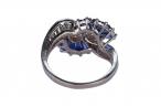 Platinum Diamond and Sapphire Toi et Moi Ring by Oscar Heyman