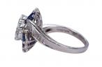 Platinum Diamond and Sapphire Toi et Moi Ring by Oscar Heyman