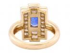18K YELLOW GOLD SAPPHIRE AND DIAMOND RING