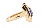 18K YELLOW GOLD SAPPHIRE AND DIAMOND RING