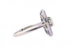 18ct White Gold Art Deco Sapphire and Diamond Target Ring