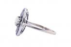 18ct White Gold Art Deco Sapphire and Diamond Target Ring