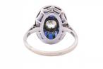 18ct White Gold Art Deco Sapphire and Diamond Target Ring