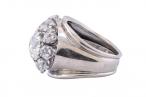 18ct White Gold Diamond Bombé Ring
