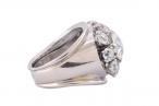 18ct White Gold Diamond Bombé Ring