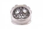 18ct White Gold Diamond Bombé Ring