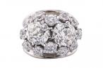 18ct White Gold Diamond Bombé Ring