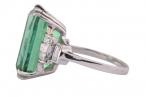 18ct White Gold Lagoon Tourmaline and Diamond Ring