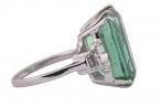18ct White Gold Lagoon Tourmaline and Diamond Ring