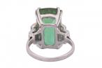 18ct White Gold Lagoon Tourmaline and Diamond Ring