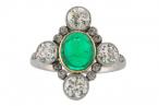 Emerald and diamond ring Circa 1920