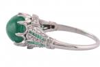 Emerald art deco ring