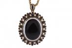 Gold Banded Agate Locket Pendant