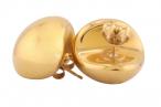 A pair of bombé-form dome earringsA pair of bombé-form dome earrings in 18kt yellow gold with a high-polish finish. Each earring is of rounded domed form, plain and undecorated. Fittings comprise a post and butterfly back with an omega clip, visible in the reverse images.