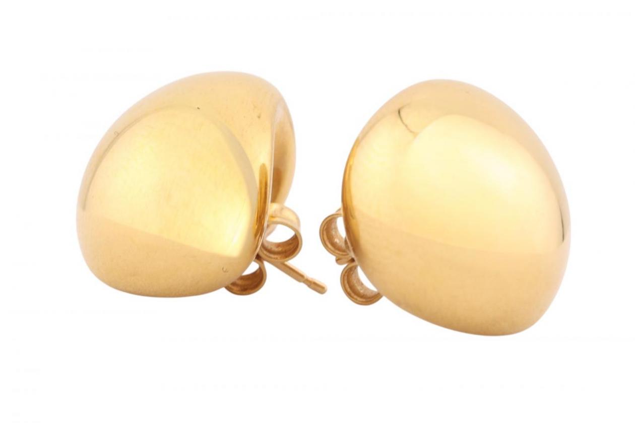 A pair of bombé-form dome earrings