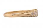 A five stone diamond ring in 18kt yellow gold