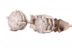 18kt White Gold Old European Cut Diamond Stud Earrings